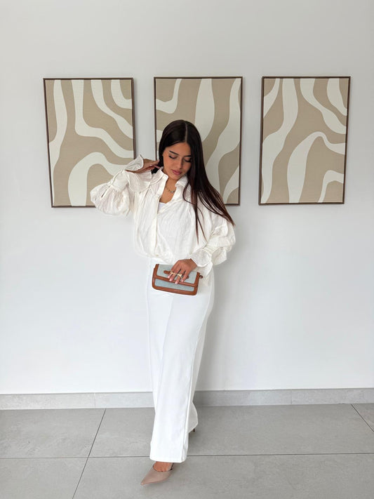 Blouse à rayures ton sur ton en viscose