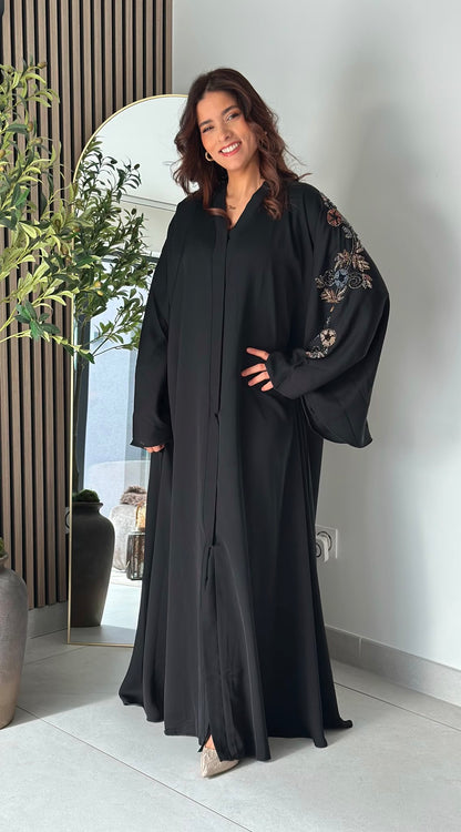 Abaya perlée - Noire