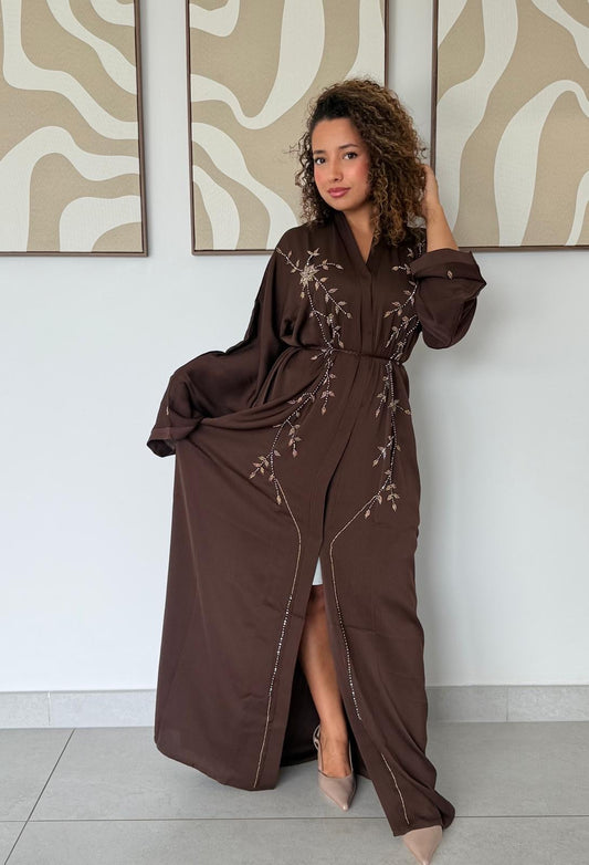 Abaya en crêpe premium gaufré