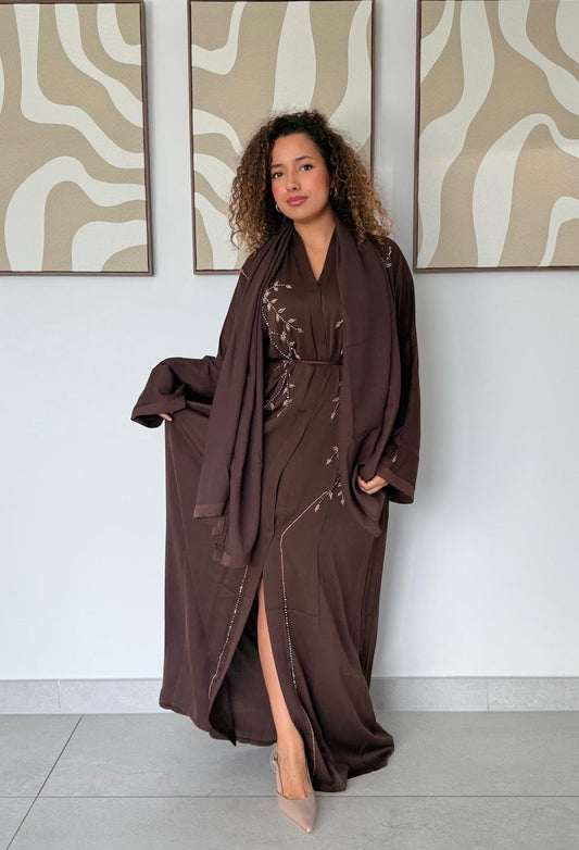 Abaya en crêpe premium gaufré