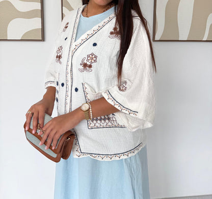 Gilet Brodé en coton