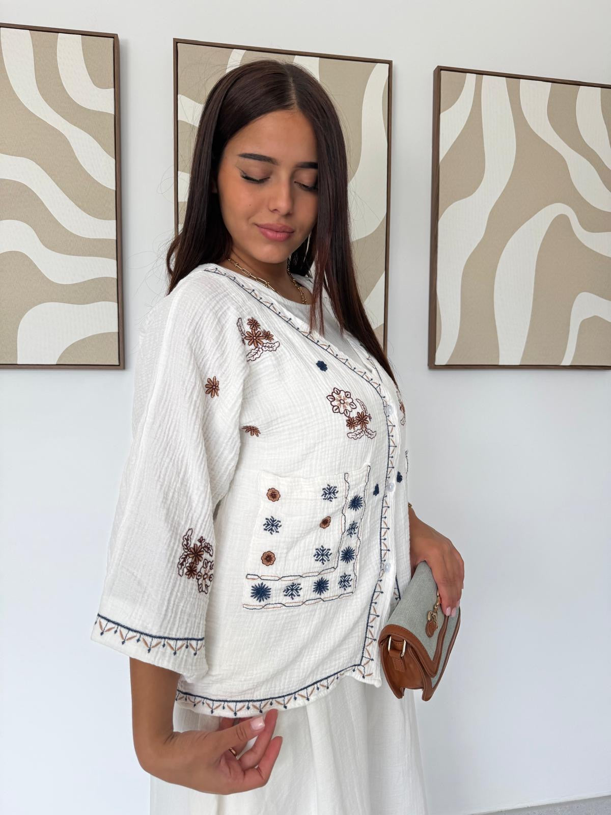 Gilet Brodé en coton