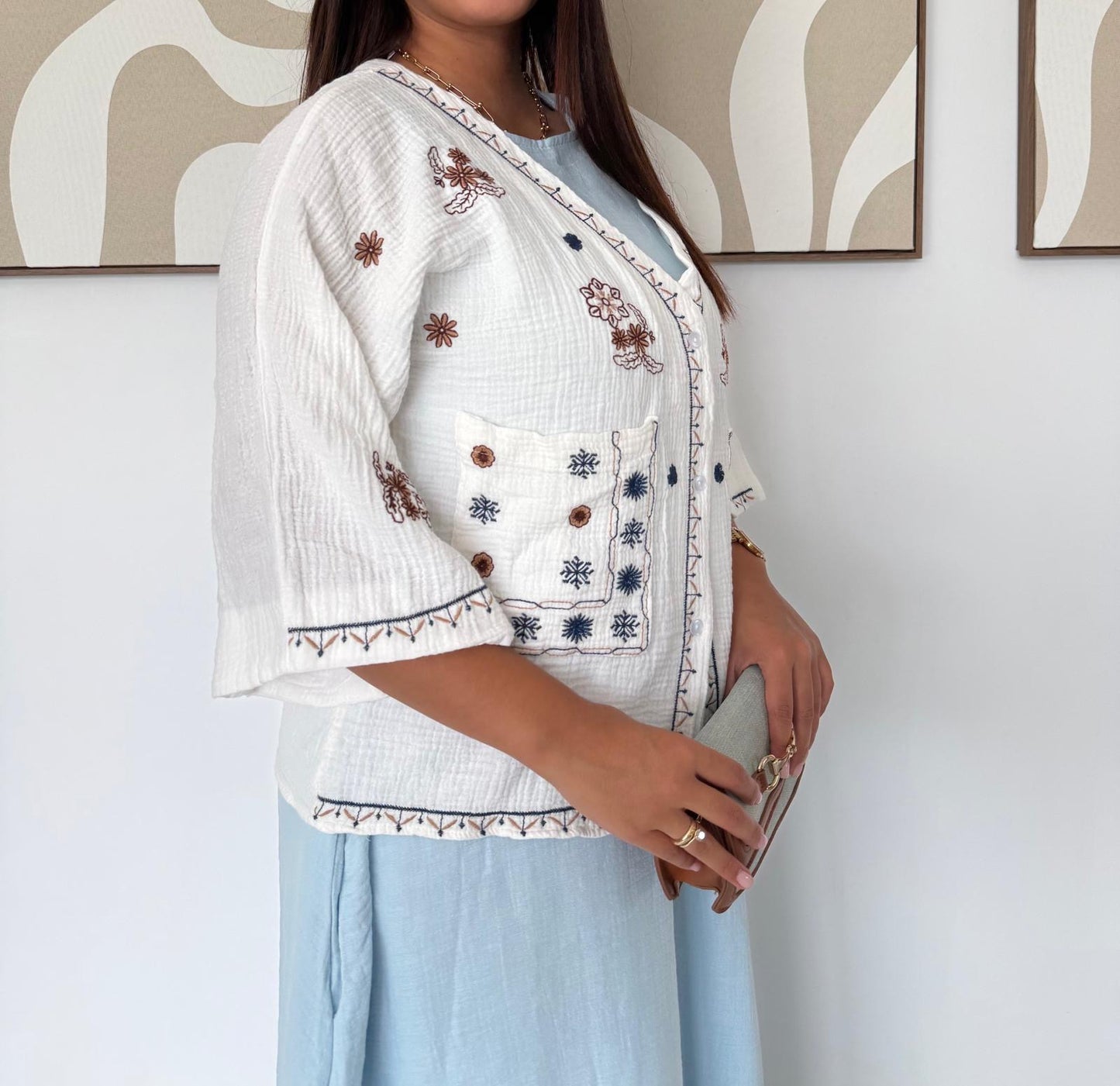 Gilet Brodé en coton