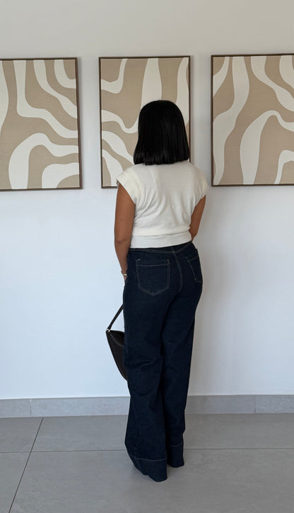 Jean Wide Leg Denim Brut