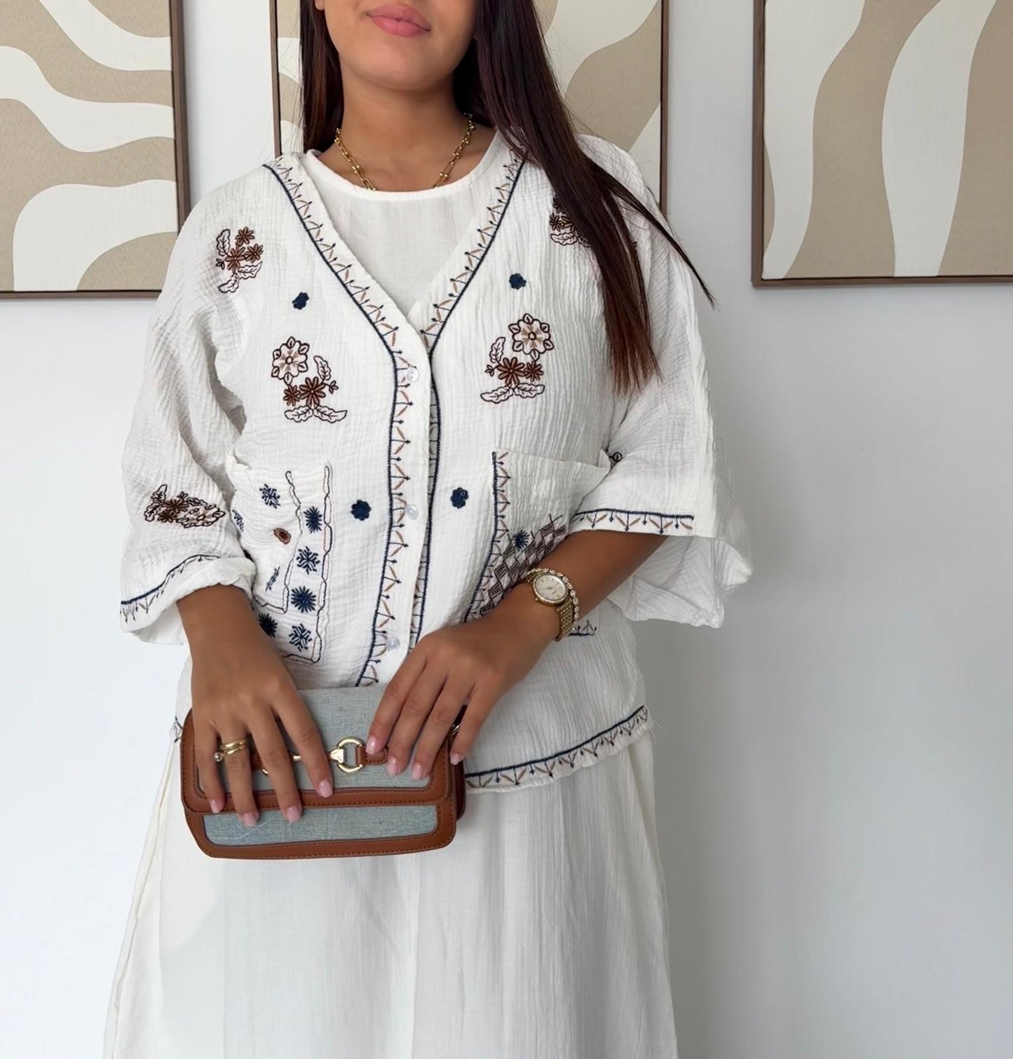 Gilet Brodé en coton