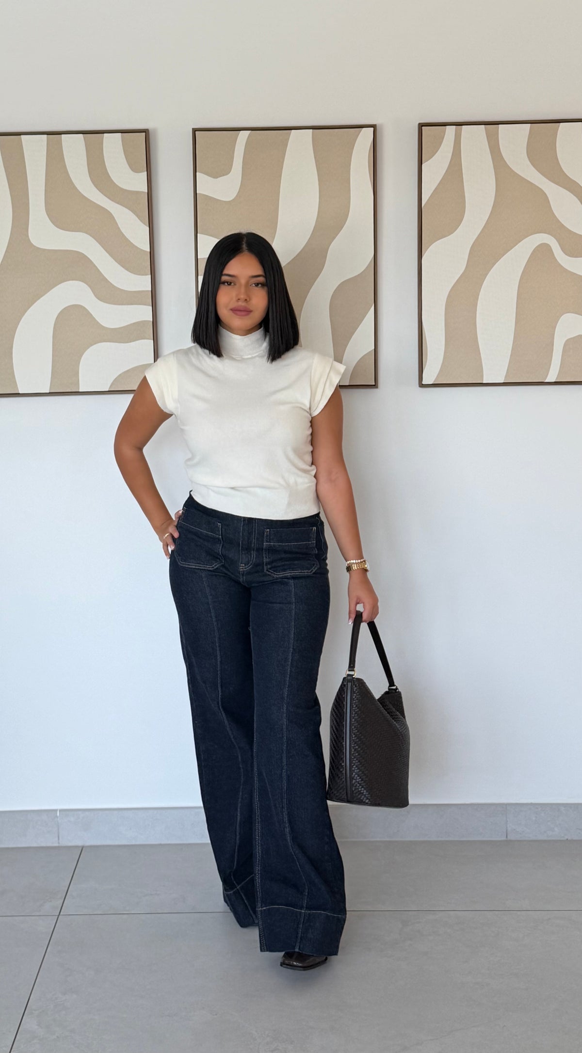 Jean Wide Leg Denim Brut