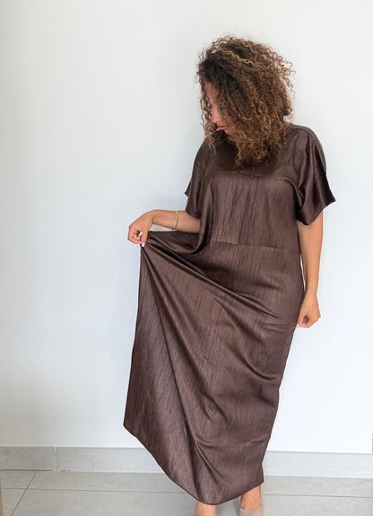 Abaya 2 Pièces en Crêpe Plissé Premium