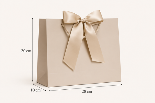Sac cadeau beige