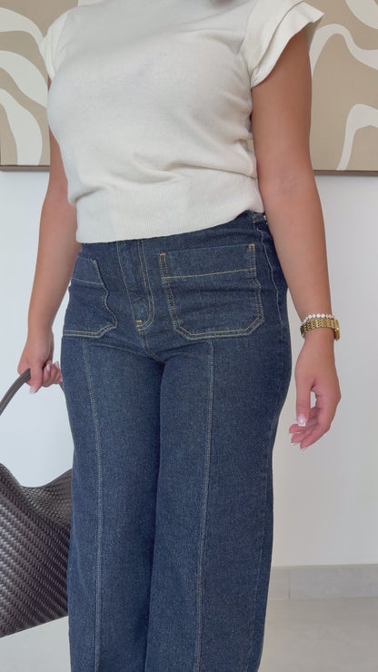Jean Wide Leg Denim Brut