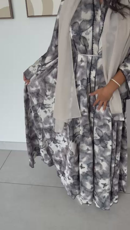 Abaya en Nida Premium Soyeux - Papillon