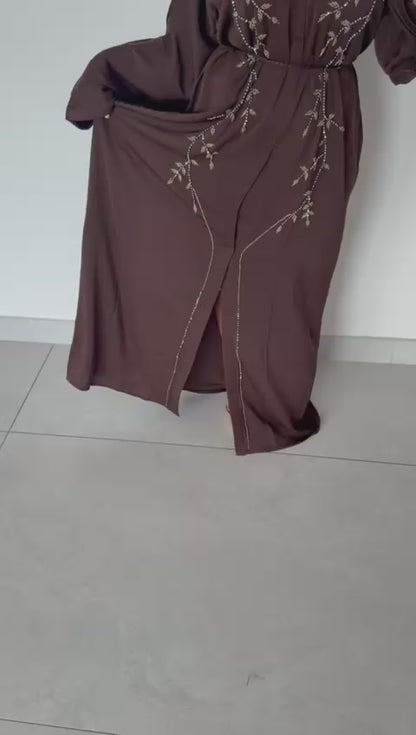 Abaya en crêpe premium gaufré