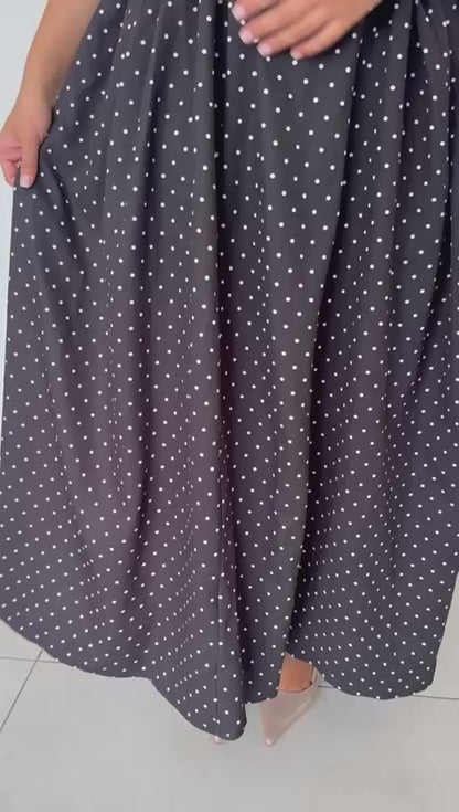 Robe longue à points