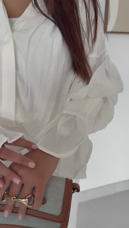 Blouse à rayures ton sur ton en viscose