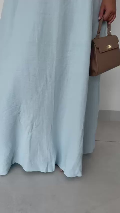 Robe Longue ballon en double gaze de coton